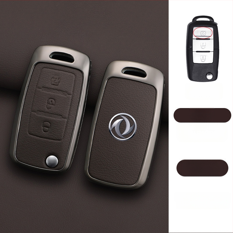 Dongfeng Fengxing T5 autókulcs tok készlet 23 modellhez: Lingzhi M5L, Jingyi X3, X5, X6, S50, SX6, CM7; marhabőr; üzleti stílus; testreszabható