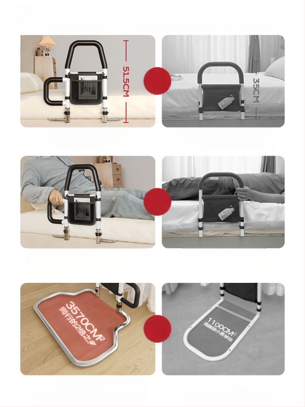 Neįrengiamas lovos šoninis turėklas vyresniems žmonėms, 304 nerūdijančio plieno, be prekės ženklo (304 nerūdij. plienas; be įrengimo; be prekinio ženklo; vyresniems)