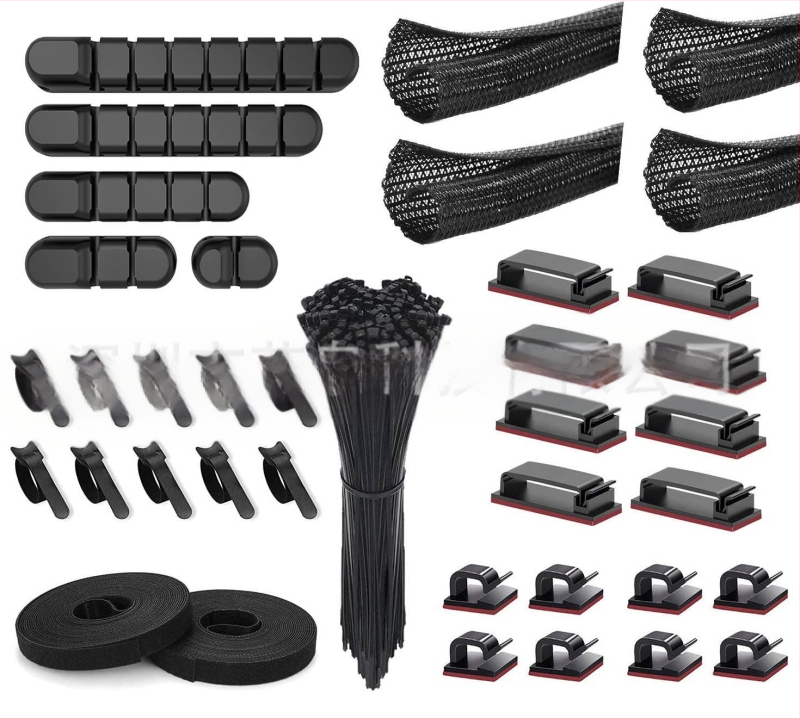 Stalo kabelių vyniotojas – Kombinuotas rinkinys, medžiagos: TPR, diving material, TPE, nylon, silica gel; tinka duomenų kabeliams