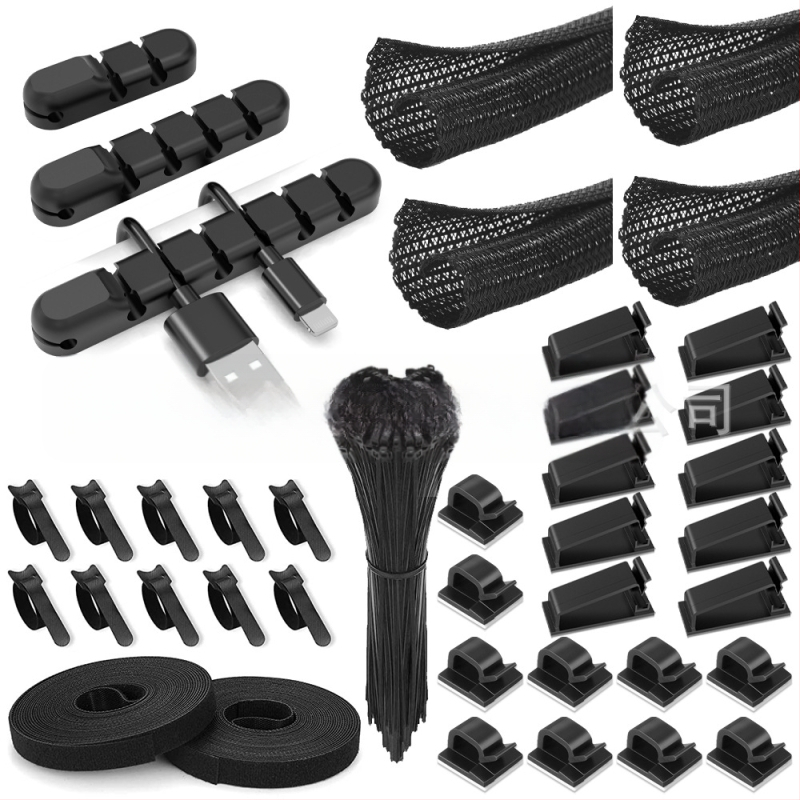 Stalo kabelių vyniotojas – Kombinuotas rinkinys, medžiagos: TPR, diving material, TPE, nylon, silica gel; tinka duomenų kabeliams