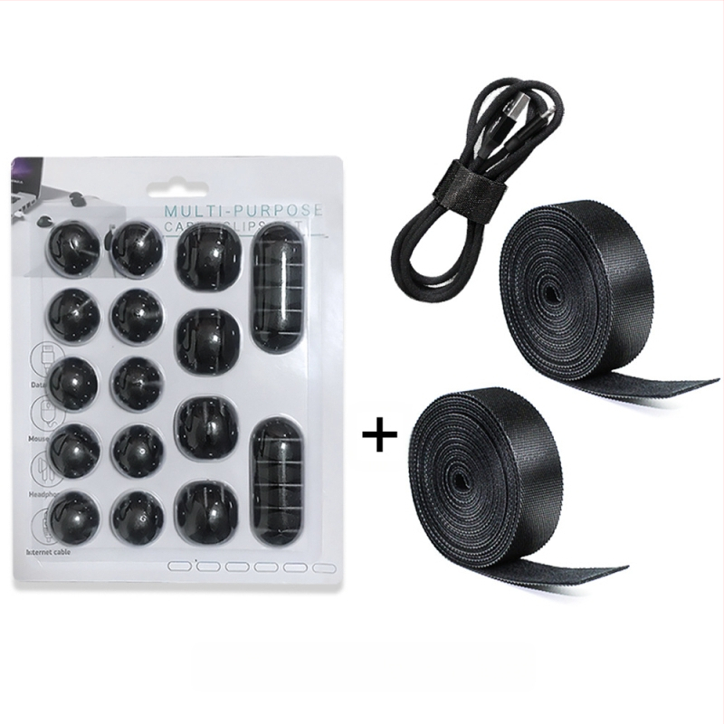 Stalo kabelių vyniotojas – Kombinuotas rinkinys, medžiagos: TPR, diving material, TPE, nylon, silica gel; tinka duomenų kabeliams