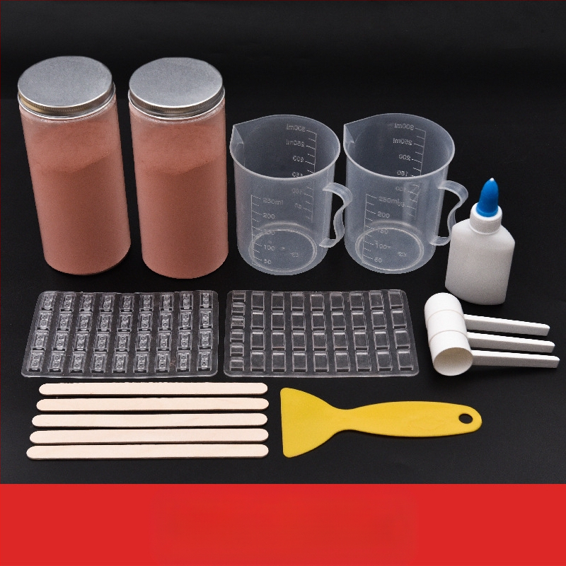 Комплект инструменти за песъчена маса с форми за модели за миниатюрни тухли; неелектричен, еднофункционален, подходящ за деца 0-3 години