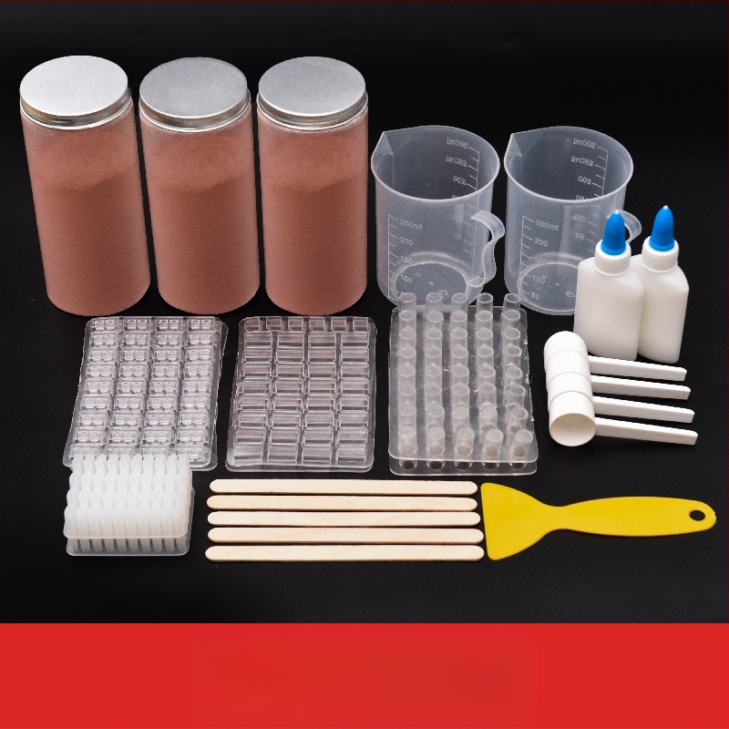 Комплект инструменти за песъчена маса с форми за модели за миниатюрни тухли; неелектричен, еднофункционален, подходящ за деца 0-3 години