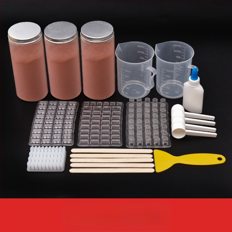 Комплект инструменти за песъчена маса с форми за модели за миниатюрни тухли; неелектричен, еднофункционален, подходящ за деца 0-3 години