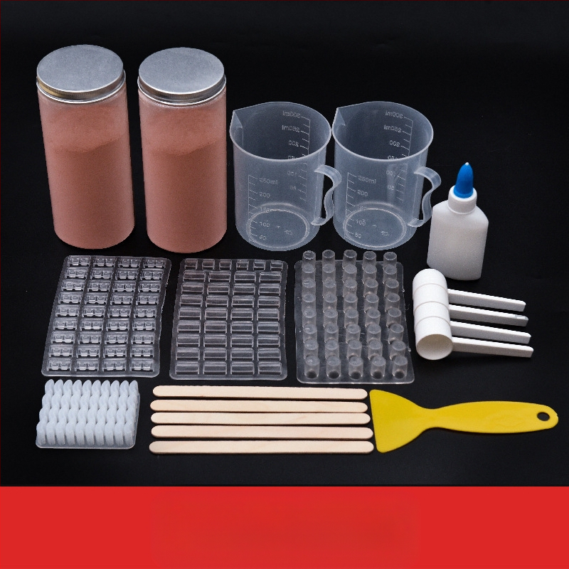 Комплект инструменти за песъчена маса с форми за модели за миниатюрни тухли; неелектричен, еднофункционален, подходящ за деца 0-3 години