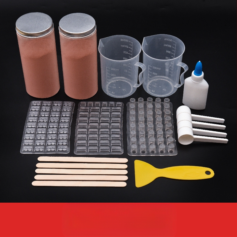 Комплект инструменти за песъчена маса с форми за модели за миниатюрни тухли; неелектричен, еднофункционален, подходящ за деца 0-3 години