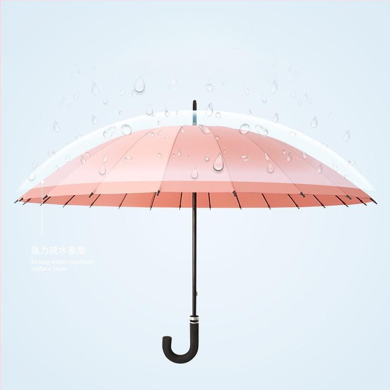 Umbrelă cu mâner lung, cadru cu 12 spițe, țesătură din nylon 170T, spițe din silicon, mâner din aluminiu, deschidere manuală