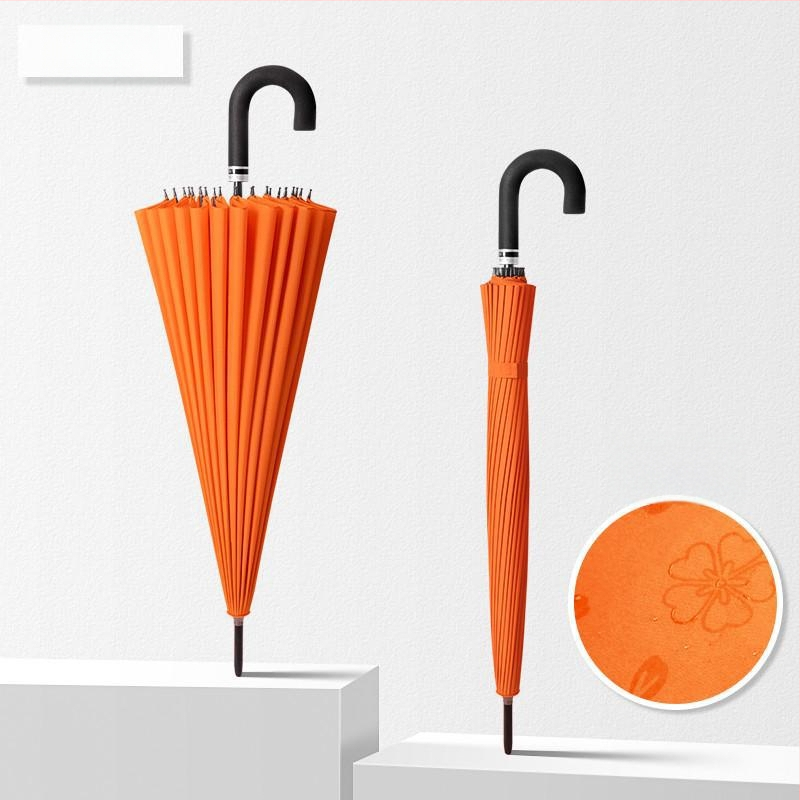 Umbrelă cu mâner lung, cadru cu 12 spițe, țesătură din nylon 170T, spițe din silicon, mâner din aluminiu, deschidere manuală