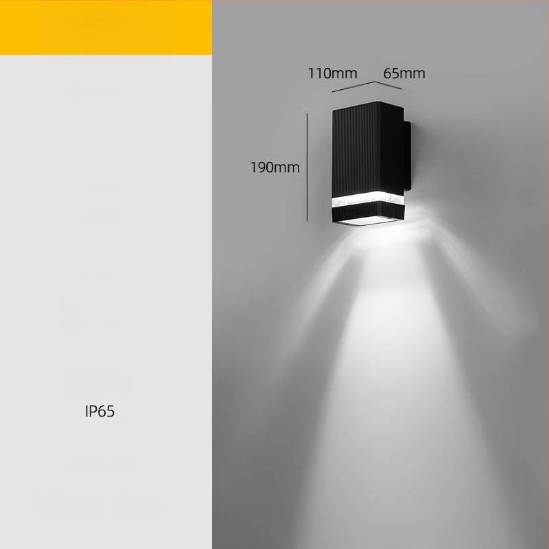 Vonkajšia LED stenová lampa – vodotesná, ABS tienidlo, hliníkové telo, nízke napätie ≤36V, štvorcové stenové svietidlo pre vilu a vstup