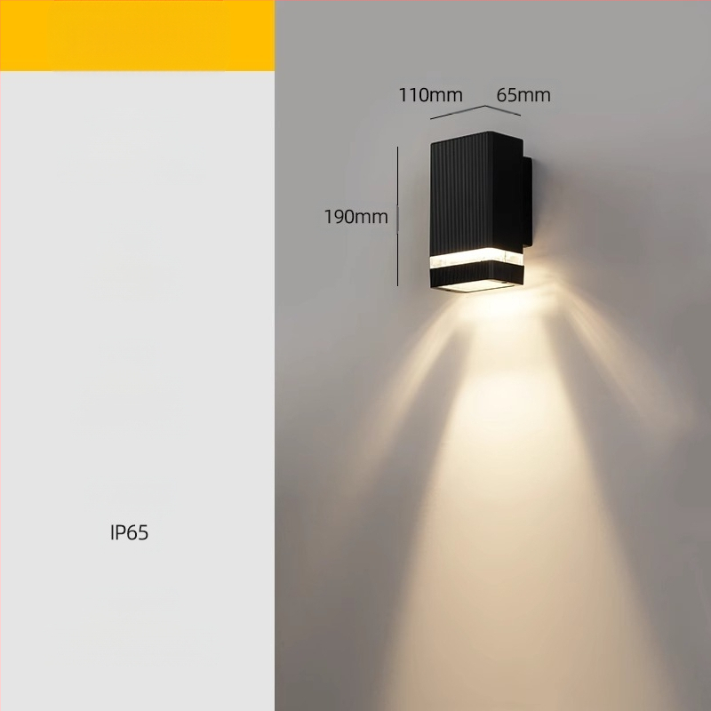 Vonkajšia LED stenová lampa – vodotesná, ABS tienidlo, hliníkové telo, nízke napätie ≤36V, štvorcové stenové svietidlo pre vilu a vstup