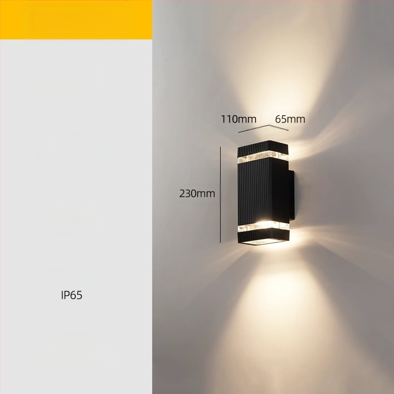 Vonkajšia LED stenová lampa – vodotesná, ABS tienidlo, hliníkové telo, nízke napätie ≤36V, štvorcové stenové svietidlo pre vilu a vstup