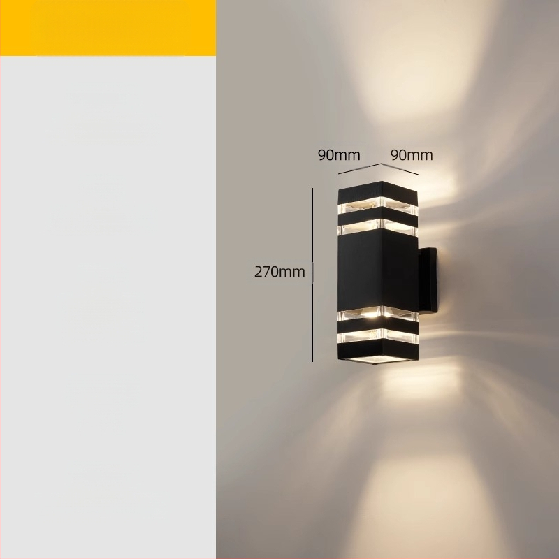 Vonkajšia LED stenová lampa – vodotesná, ABS tienidlo, hliníkové telo, nízke napätie ≤36V, štvorcové stenové svietidlo pre vilu a vstup