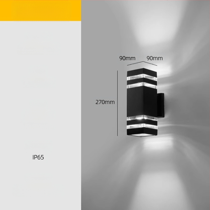 Vonkajšia LED stenová lampa – vodotesná, ABS tienidlo, hliníkové telo, nízke napätie ≤36V, štvorcové stenové svietidlo pre vilu a vstup