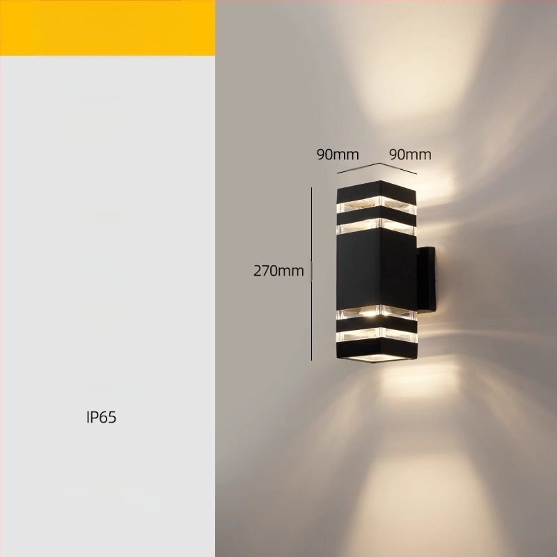 Vonkajšia LED stenová lampa – vodotesná, ABS tienidlo, hliníkové telo, nízke napätie ≤36V, štvorcové stenové svietidlo pre vilu a vstup