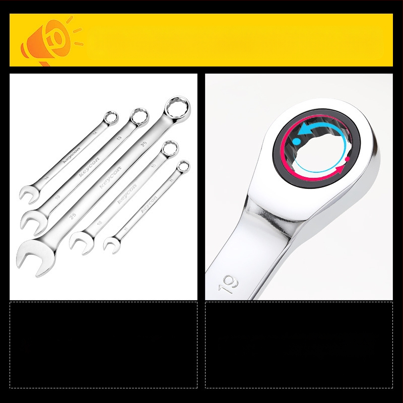 Dviejų galų racijos raktas, chromuota paviršiaus, chromo-vanadžio plienas, svoris 0.7