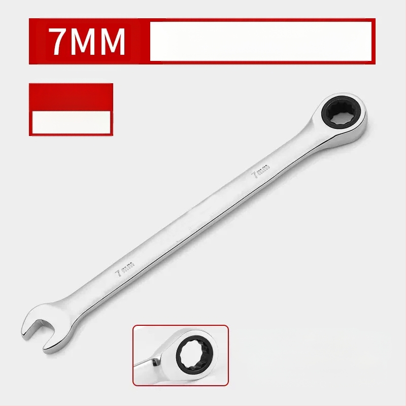 Dviejų galų racijos raktas, chromuota paviršiaus, chromo-vanadžio plienas, svoris 0.7