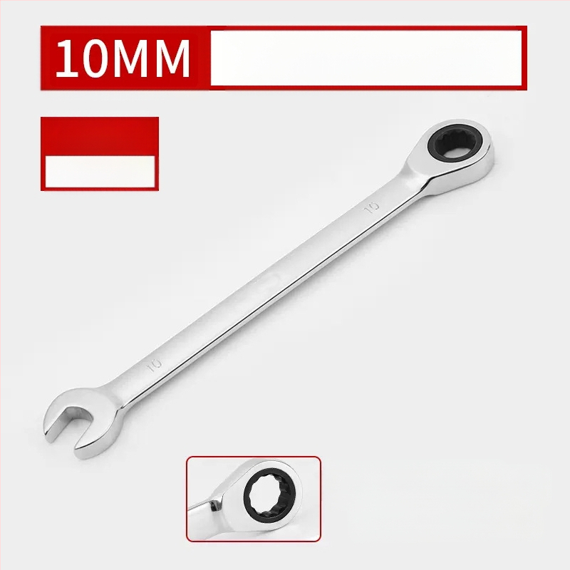 Dviejų galų racijos raktas, chromuota paviršiaus, chromo-vanadžio plienas, svoris 0.7