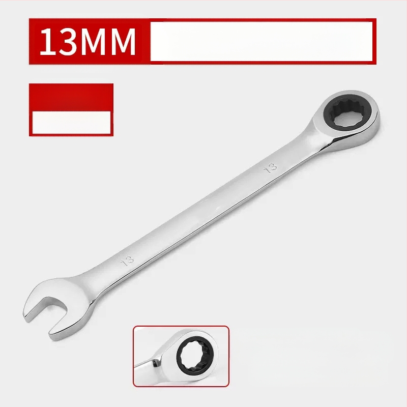 Dviejų galų racijos raktas, chromuota paviršiaus, chromo-vanadžio plienas, svoris 0.7