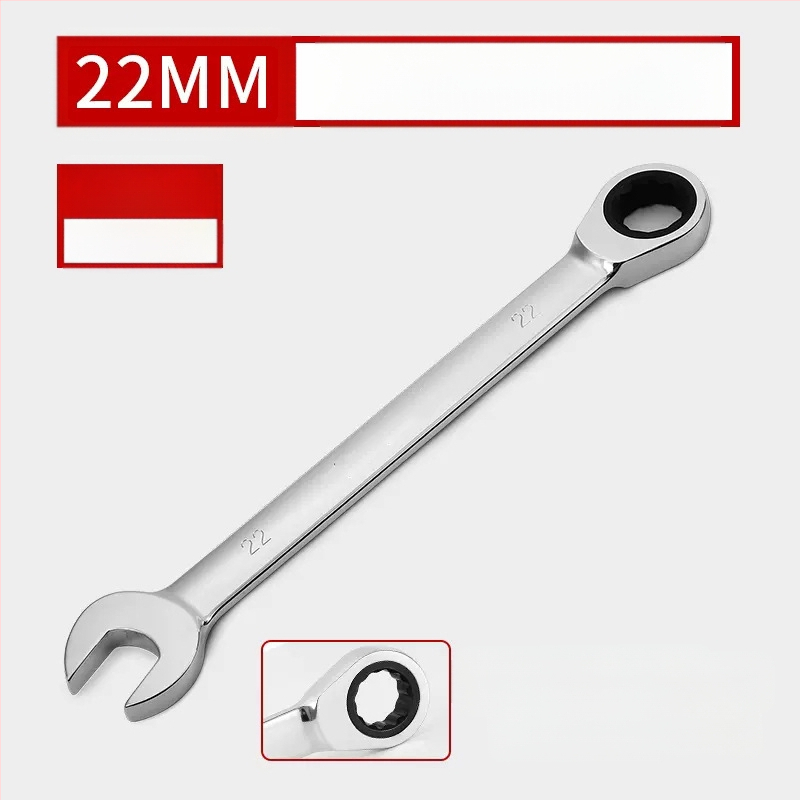 Dviejų galų racijos raktas, chromuota paviršiaus, chromo-vanadžio plienas, svoris 0.7