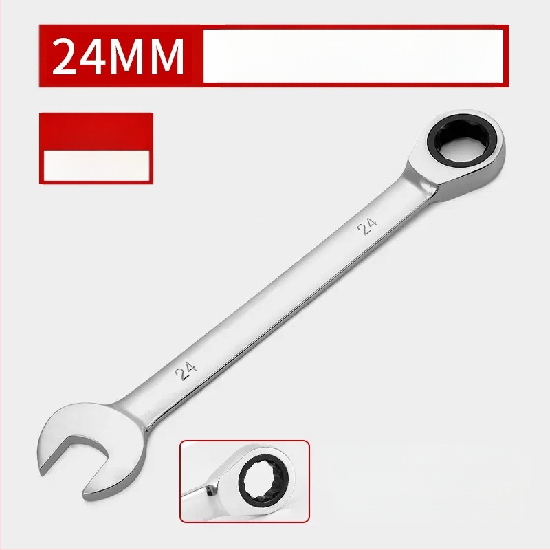 Dviejų galų racijos raktas, chromuota paviršiaus, chromo-vanadžio plienas, svoris 0.7