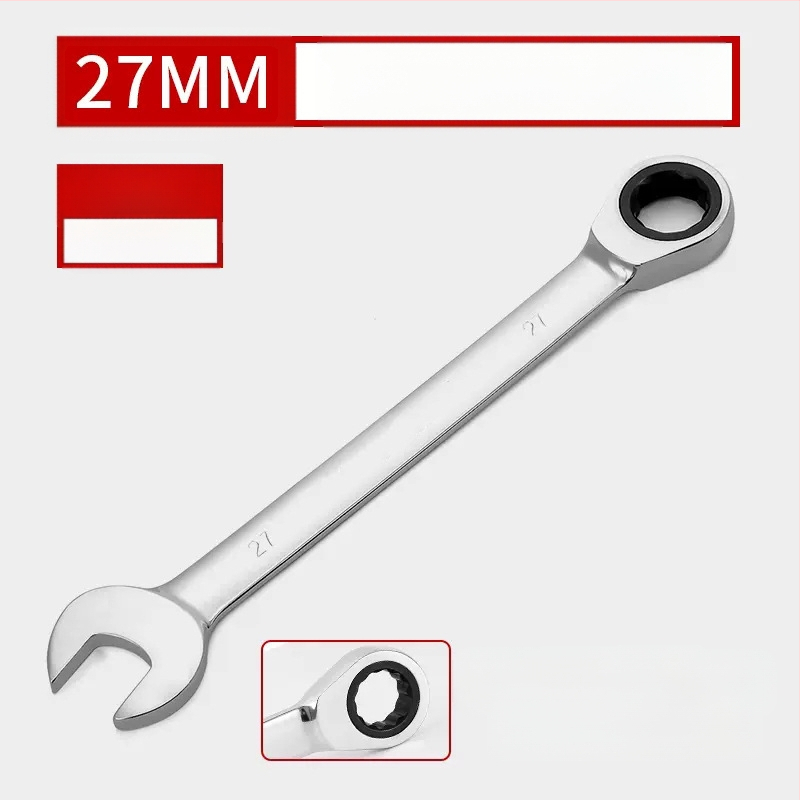 Dviejų galų racijos raktas, chromuota paviršiaus, chromo-vanadžio plienas, svoris 0.7