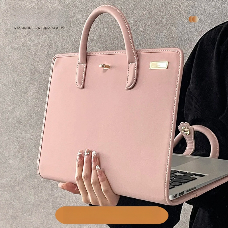 Can Hold ultralengvas PU nešiojamojo kompiuterio dėklas su poliesterio įdaila, miesto paprastumas, 2025 m. pavasaris