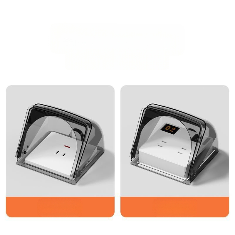 86 tipo lauko EV įkrovimo kištuko vandeniui atspari dėžė su ištraukiamu lietaus gaubtu, IP24, plastikinis dangtis