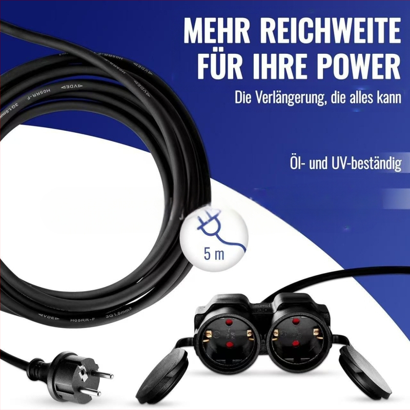 MT Y formos pratęsimo laidas su dviem kištukais, lauko naudojimui atsparus vandeniui, PVC apvalkalas, CE sertifikatas, 3C 2011010101472172