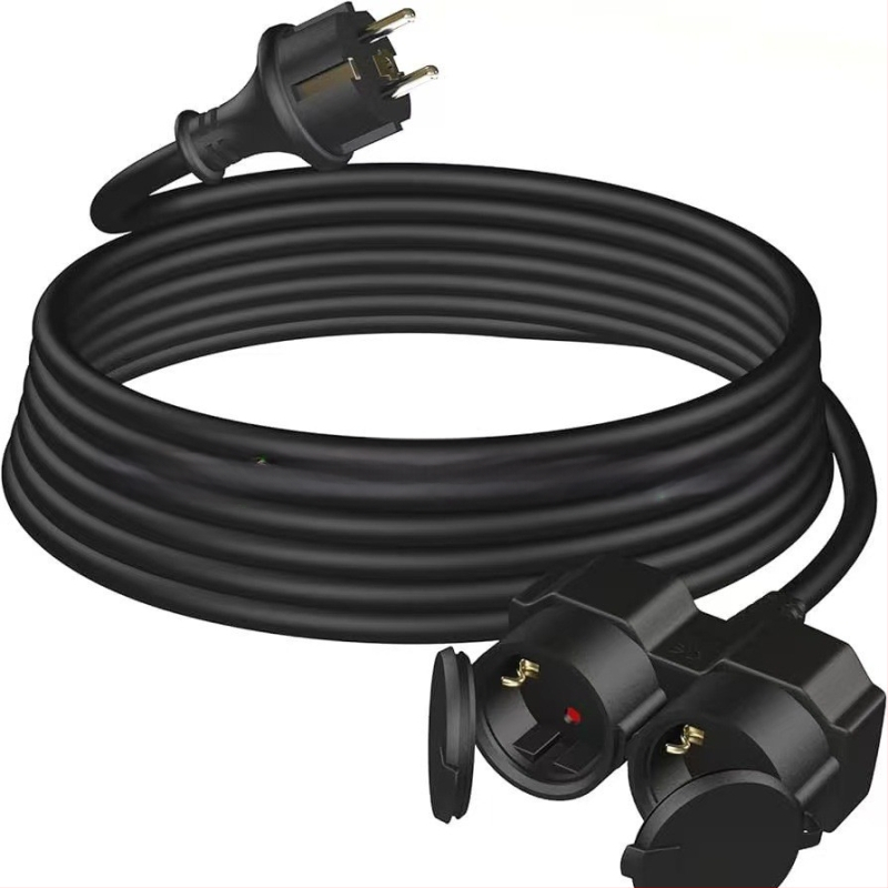 MT Y formos pratęsimo laidas su dviem kištukais, lauko naudojimui atsparus vandeniui, PVC apvalkalas, CE sertifikatas, 3C 2011010101472172