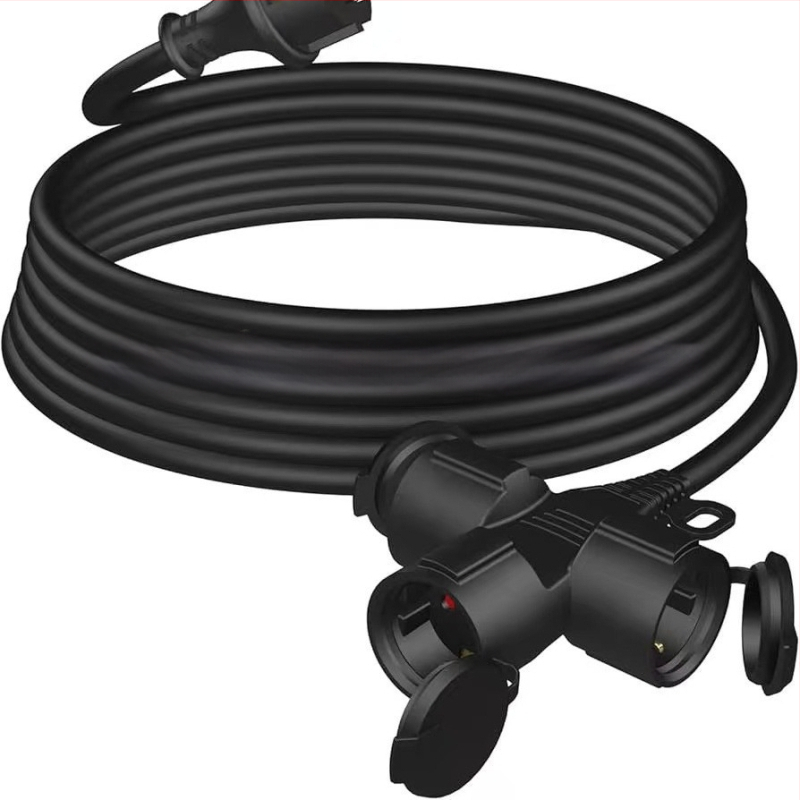 MT Y formos pratęsimo laidas su dviem kištukais, lauko naudojimui atsparus vandeniui, PVC apvalkalas, CE sertifikatas, 3C 2011010101472172