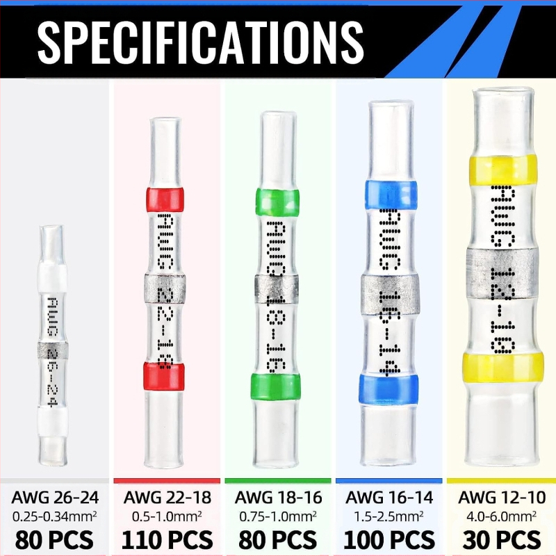 Vodo-odolný krúžkový terminál so smrštiteľnou izoláciou, v krabici, 1 jadro, polyolefín izolácia, pre elektrické a elektronické zariadenia