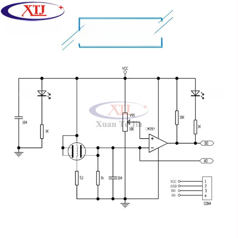 MQ-135 dujų jutiklio modulis oro kokybei stebėti su įspėjimu