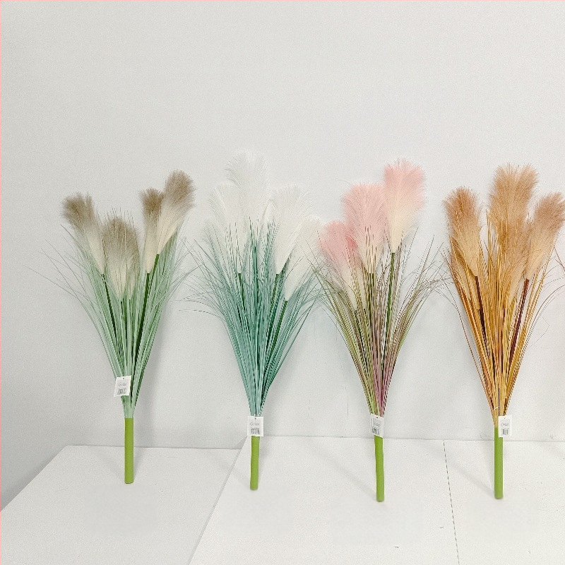 Изкуствен букет от тръстика – мек PVC, стилова изработка и инжекционно формиране, симулирана градинска разновидност, за сватба, открити пространства, реквизит за фотография и домашна декорация
