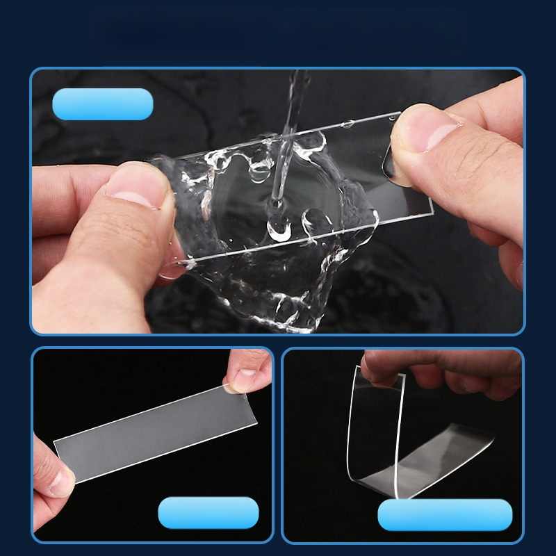 Nano dvostrana ljepljiva traka za zid - Prozirna, Vodootporna, Visoka viskoznost, Bez ostataka