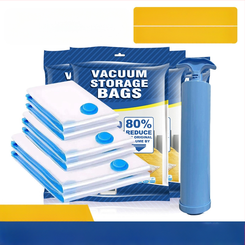 Stora skaidri vakuumo suspaudimo maišelis su pompa, PA+PE medžiaga, kilmė Zhejiang, pakuotė 10 vnt