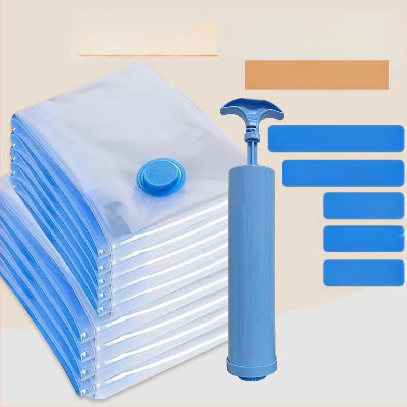 Stora skaidri vakuumo suspaudimo maišelis su pompa, PA+PE medžiaga, kilmė Zhejiang, pakuotė 10 vnt