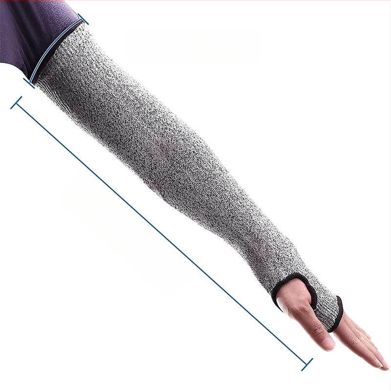 HPPE pjovimo apsauga dilbio rankovė su nykščio anga, 5 lygio atsparumas dėvėjimuisi