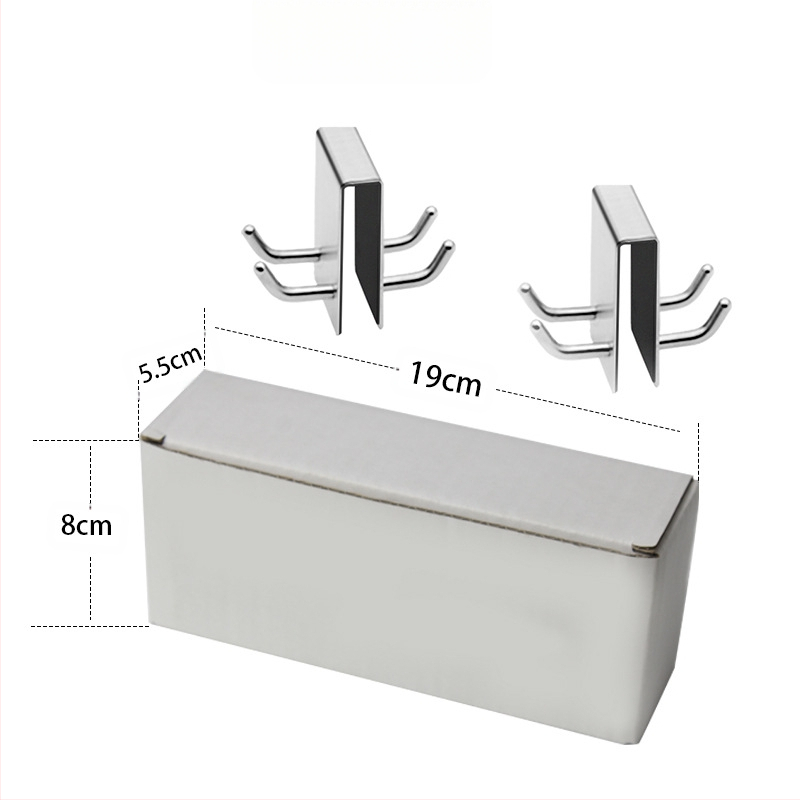 304 nerūdijančio plieno kabliukas stiklo durims — vonios kambario pakabinamas kabliukas, šiuolaikinis minimalistinis stilius, apkrova iki 10 kg