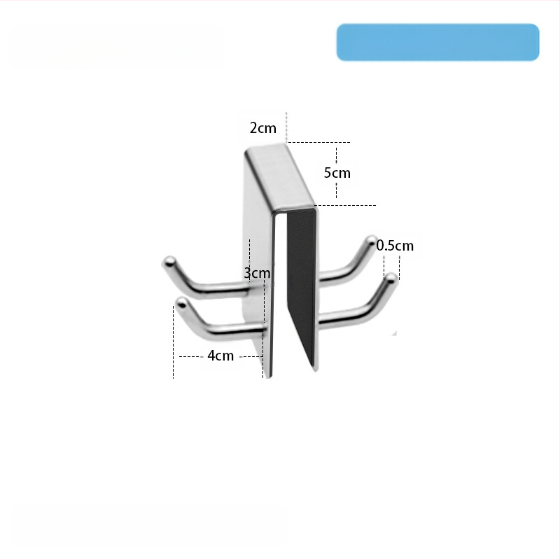 304 nerūdijančio plieno kabliukas stiklo durims — vonios kambario pakabinamas kabliukas, šiuolaikinis minimalistinis stilius, apkrova iki 10 kg
