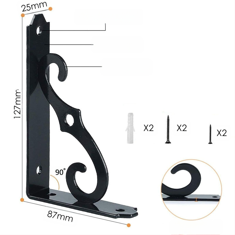 Geležinis Europos stiliaus saugyklos laikiklis su fiksuotais trikampiais laikikliais ir reguliuojamas atraminis rėmas — Cheng Ming; tinka virtuvei, vonios kambariui ir svetainei; šiuolaikinis minimalistinis dizainas