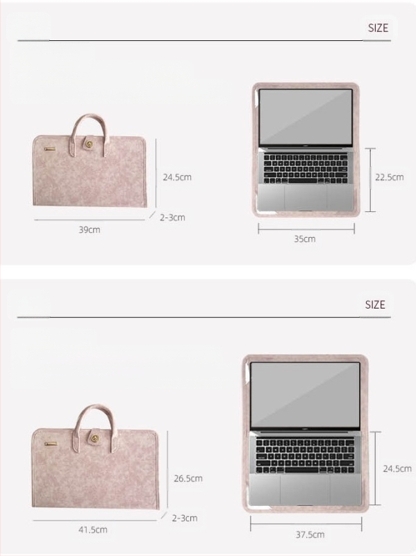 Nešiojamojo kompiuterio apsauginė dėžė ir rankinė — kvėpuojanti, itin lengva PU medžiaga, vieno tono raštas, moterims