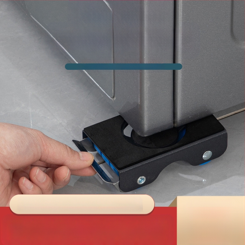 Plovimo mašinos ir šaldytuvo pagrindė su reguliuojamu, judančiu laikikliu, priešslidėjimo kilimėlis, nerūdijančio plieno rėmas, be įrengimo, 80% plastiko