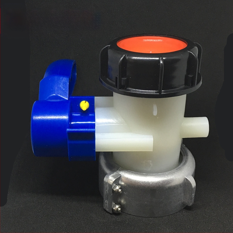 Leptir ventil IBC spremnik, DN50, otporan na kiseline i baze, plastična konstrukcija, 1–1.6 MPa