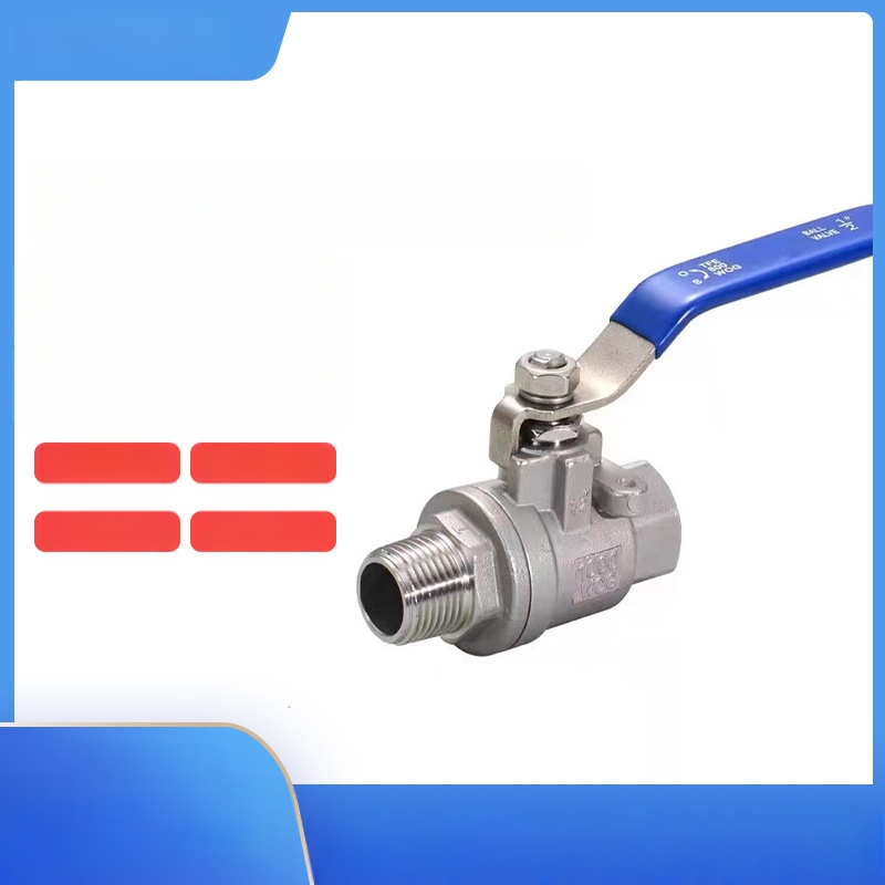 Ručni nehrđajući čelični kuglasti ventil s unutarnjim i vanjskim navojem, dvodijelni, za vodu, jednosmjeran tok