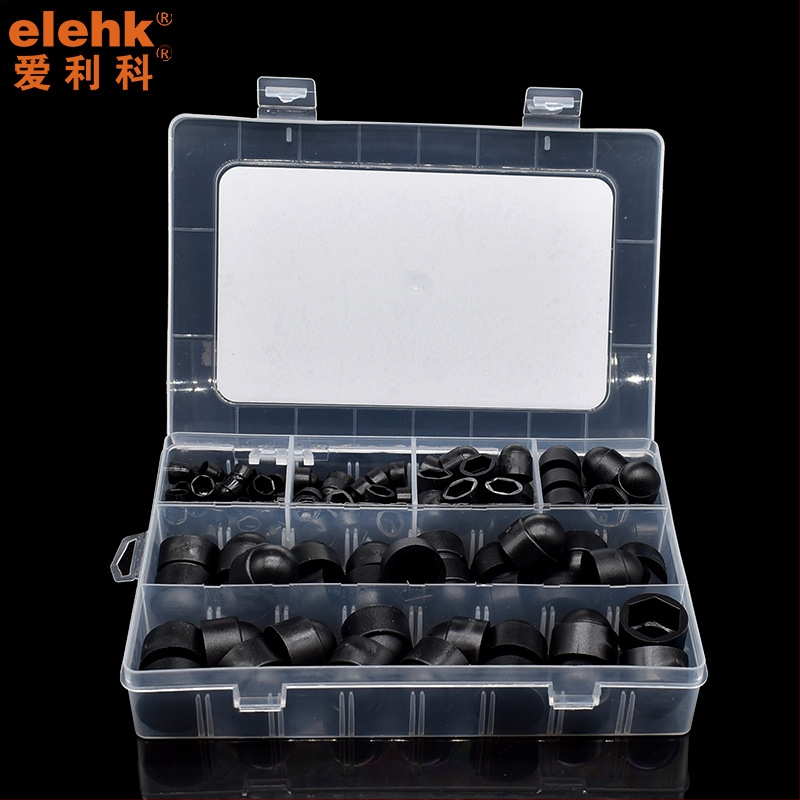 Plastikiniai dulkių dangteliai šešiakampėms varžtams, rinkinys 145 vnt., mažoje dėžutėje