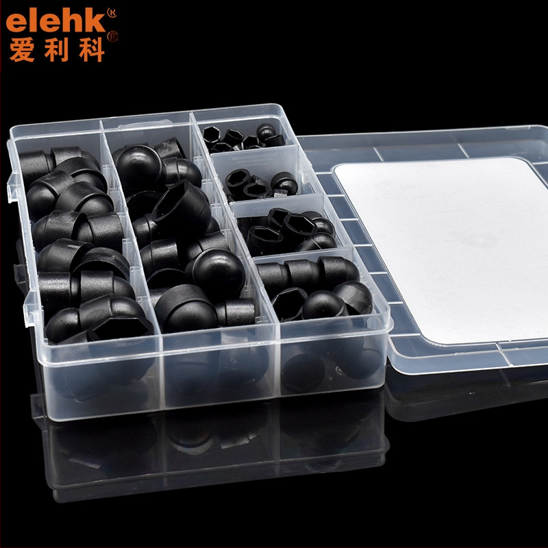 Plastikiniai dulkių dangteliai šešiakampėms varžtams, rinkinys 145 vnt., mažoje dėžutėje