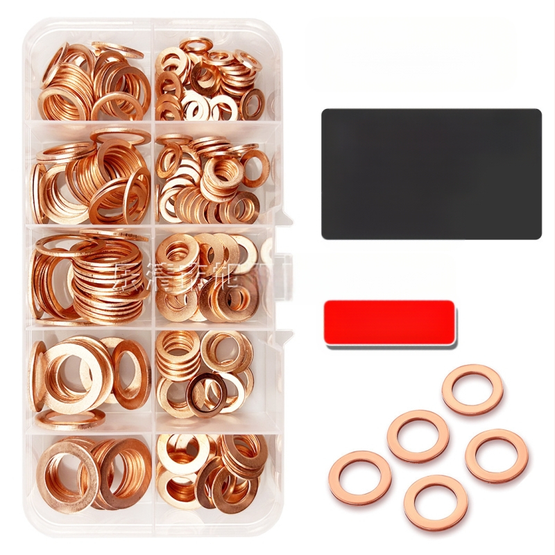 Медна уплътнителна шайба за автомобилна употреба — устойчива на корозия, висока температура и високо налягане, метално уплътнение