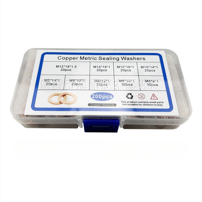 Медна уплътнителна шайба за автомобилна употреба — устойчива на корозия, висока температура и високо налягане, метално уплътнение