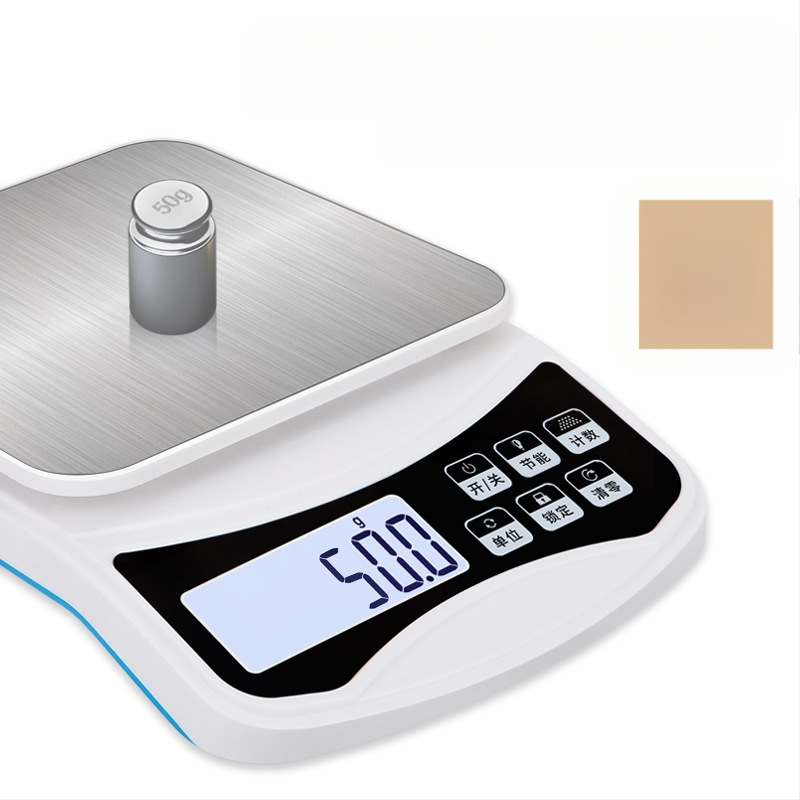 CX-598 virtuvės skaitmeninės svarstyklės (0.5–10 kg, elektroninis matavimas, AAA/USB maitinimas)