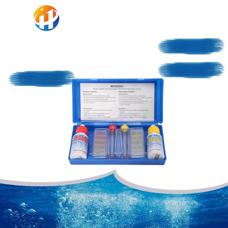 Baseini veekvaliteedi testkomplekt – pH-i ja kloori mõõtmine, vees lahustuvad reagendid kaasas